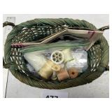 Green Wicker Basket Lot
