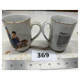 Porcelain Mugs with Gold Trim