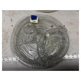 Three Pressed Glass Plates