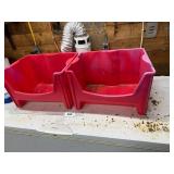2 Red Storage Bins
