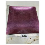 Square Purple Glass Plate