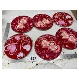 6 Heart Motif Plates