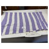 Purple and White Crocheted Blanket