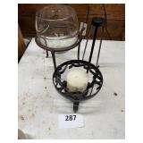 Iron Stands with Glass Bowl