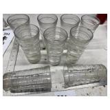 9 Clear Glass Tumblers