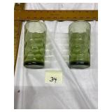 Green Glass Tumblers