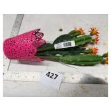 Artificial Cactus in Pink Holder