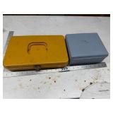 Two Storage Sewing Boxes with Contents