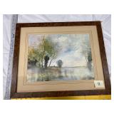 Framed Landscape Print with Signature