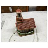 Ceramic Lit Church Figurine