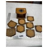 Wooden Coaster Set with Holder