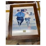 Norman Rockwell Print in Wood Frame