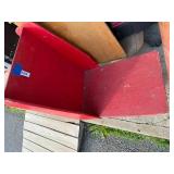 Red Wooden Rolling Cart
