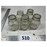 5 Small Glass Jars