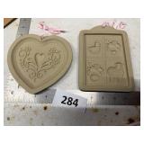 2 Ceramic Cookie Molds
