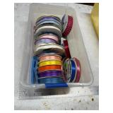Plastic Bin of Ribbons