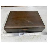 Wood Jewelry Silverware Box with Lined Interior