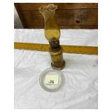 Amber Glass Oil Lamp