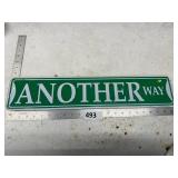 Green Metal Street Sign 'Another Way'