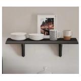 18-In Black Bracket Shelf
