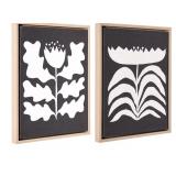 Framed Graphic Flower Wall Decor
