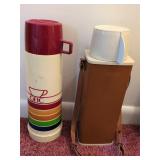 Two Plastic Thermoses