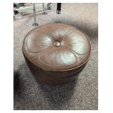 Brown Leather Ottoman