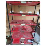 Red Metal Storage Shelving
