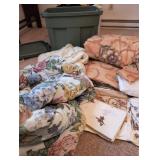 Floral and Plain Linens Lot
