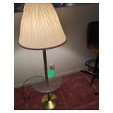 Brass Floor Lamp With Table