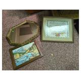 Framed Mirror & Artwork
