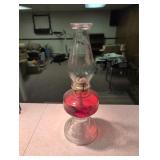 Glass Oil Lamp with Etched Base