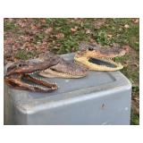 3 Resin Cured Gator Heads