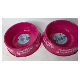 Pink 'Pawsitive Vibes' Pet Bowls-set of two