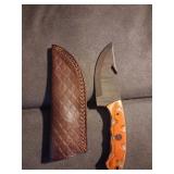 Handmade Damascus knife with sheath