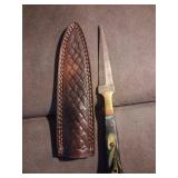 Handmade Damascus dagger with sheath