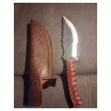 Handmade Damascus knife with sheath