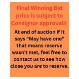 Final bid price is subject to Consignor approval