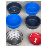 6 dog/pet bowls, all very clean, one money