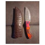 Handmade Damascus knife with sheath