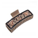 New large hand tooled Leather on Hair clip