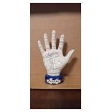 Vintage Palmistry Palm Reading Hand Ceramic Porcelain Staffordshire England