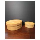 Shaker-style oval bentwood storage boxes