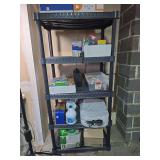 Plastic garage shelving. Contents not included