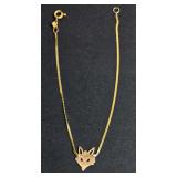 14K bracelet with Fox Charm - 1.39 Grams