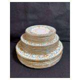 Service for Eight:  Vintage Mid-Century Dinnerware, Paragon China “Queen Anne” Registered Pattern with Royal Warrant Stamp on Bottom