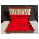 Vintage wooden flatware storage chest, Wm. A. Rogers Made by Oneida