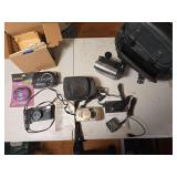 Tote with variety of cameras