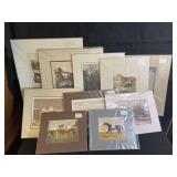 Assorted Unframed Matted Prints, all featuring horse themes