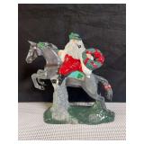 Ceramic Santa on Horseback Figurine
